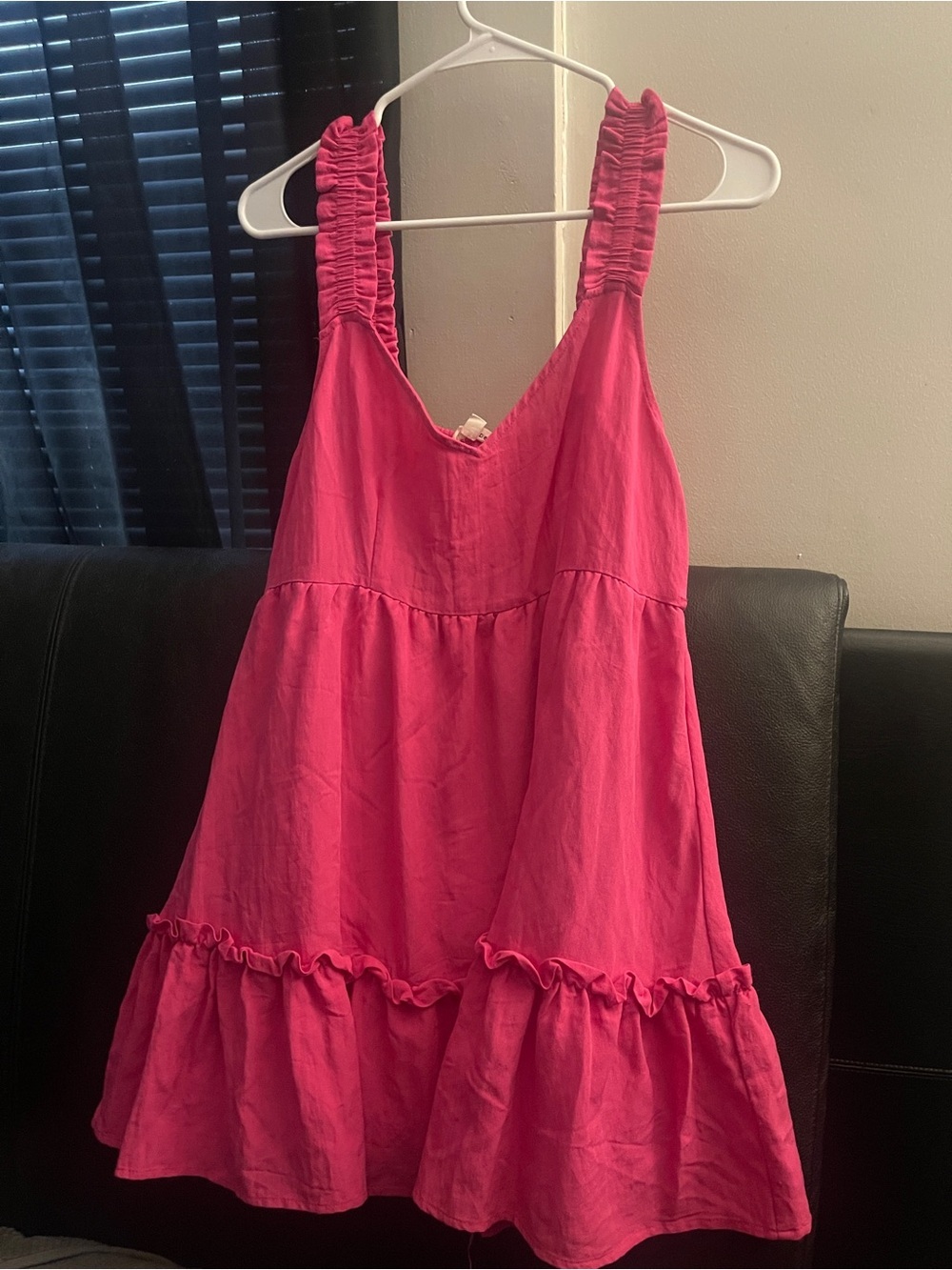 Blu Pepper Bright Pink Ruffle-Trim Sundress Size large NWOT